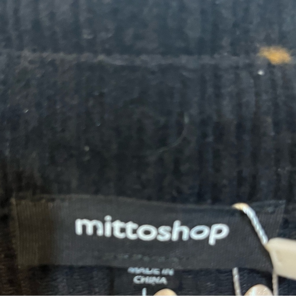 Mittoshop Black Cropped Corduroy Jean Jacket women’s Large - Picture 3 of 3